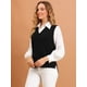thumbnail image 4 of INSPIRE CHIC Suéter sin mangas con cuello en V de muy buen gusto para mujer Negro M, 4 of 6
