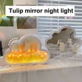 thumbnail image 2 of DIY Tulip Night Light Soft Lighting Flicker Free Battery-operated Simulation Flower Cloud Tulip Mirror Table Lamp Decoration Blue One Size, 2 of 13