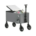 thumbnail image 2 of Dextrus 80 Quart Patio Rolling Cooler Cart with 360° Swivel Wheels,Outdoor Portable Beverage Ice Chest  Cart,with Handles, Bottle Opener & Drain , Gray, 2 of 10