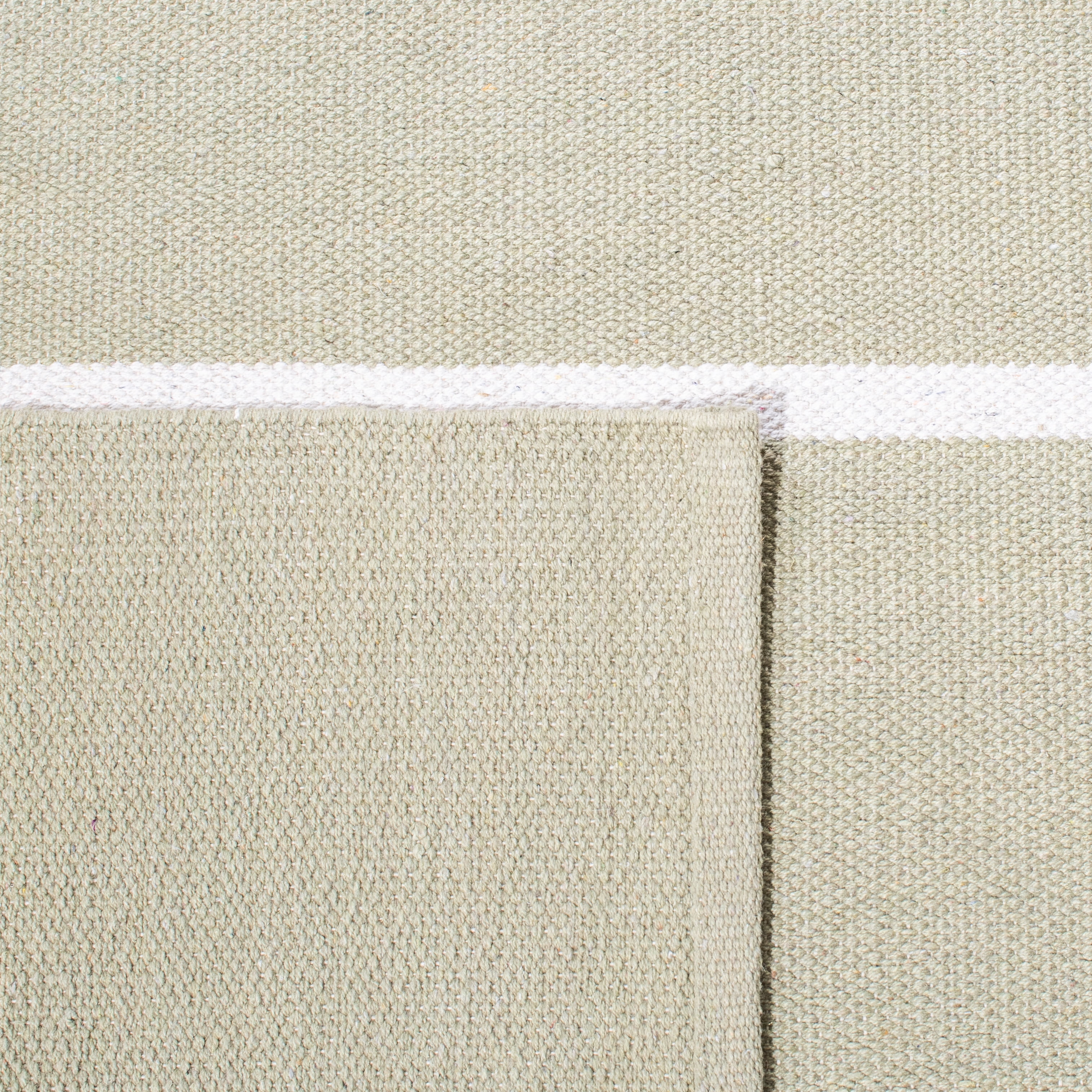 SAFAVIEH Montauk Oswald Geometric Striped Cotton Area Rug, Light Green/Ivory, 9' x 12'