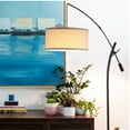 thumbnail image 2 of Brightech Grayson 84 in. Classic Black Mid-Century Modern 1-Light Height Adjustable LED Floor Lamp with Beige Fabric Drum Shade, 2 of 8