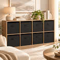 thumbnail image 4 of StorageWorks Black PU Leather Storage Cubes with Reinforced Panel, Collapsible Organizer Bins for Office Closet and Living Room, 4 Pack, 13 Inch, 4 of 8