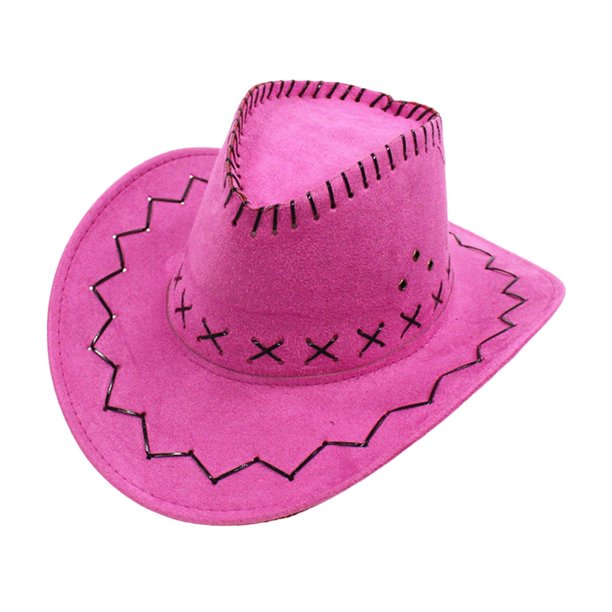 Sombrero Vaquero Infantil Clásico para Niños Y Niñas con Ancha Correa Ajustable Y Tejido Cómodo de Poliéster Incluye Diseño Sólido Y Detalle de Cu Rosa roja