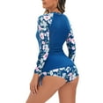 thumbnail image 6 of Edvintorg Women's Long Sleeve Swim Shirt Top Tankinis Set High Waist Bathing Swimsuit with Boyshort Athletic Surfing Swimwear Bathing Suits, 6 of 7