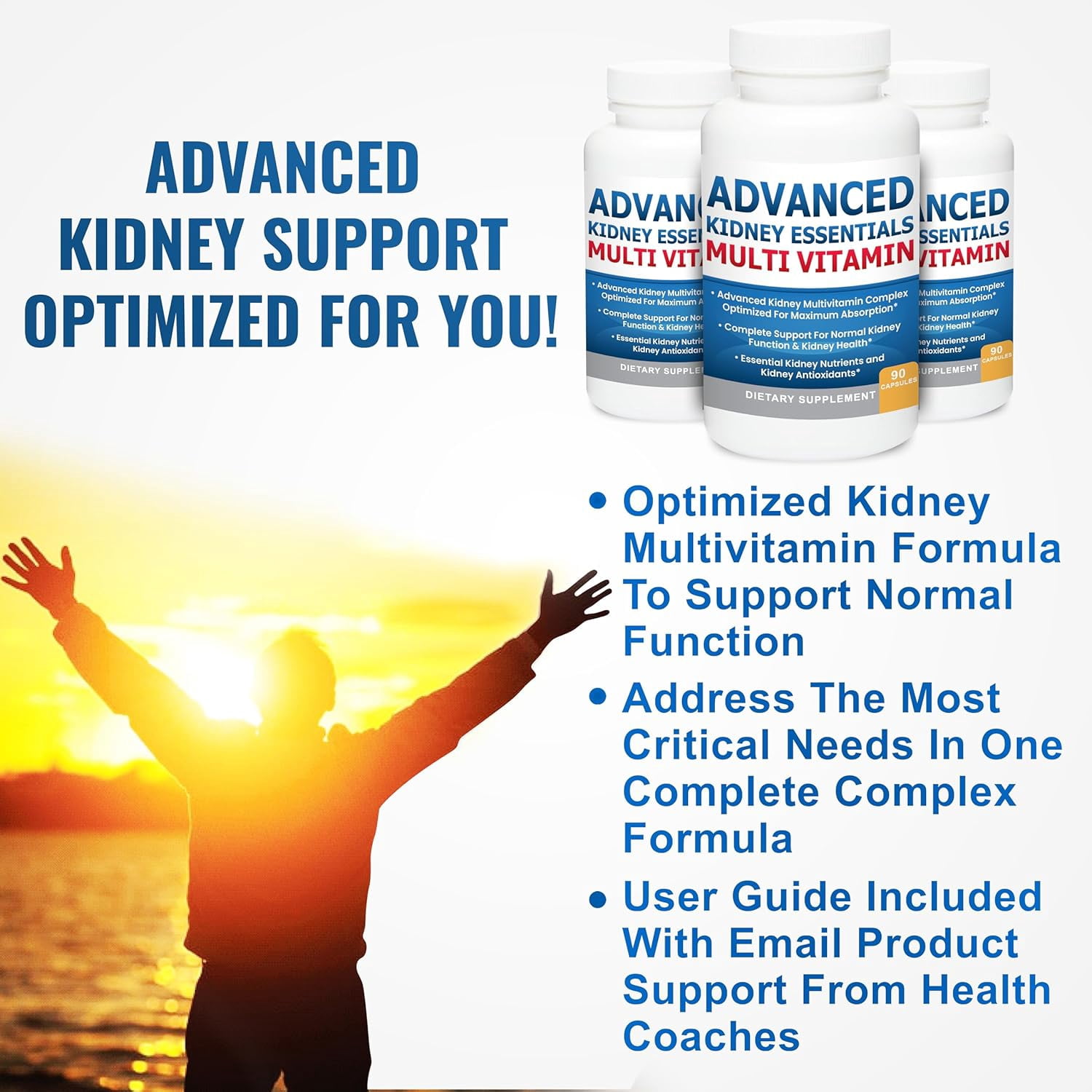 Advanced Kidney Essentials Multivitamin – Kidney Health Supplement, 90 Caps
