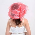 thumbnail image 3 of Women Church Cap Wide Brim Bow Foldable Adjustable Anti Sun Hat for Beach, 3 of 10
