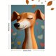 thumbnail image 3 of Qisvanset Framed Canvas Wall Art 12x16 Inch Cute Heart Greyhound Dog Home Gift Art, 3 of 5