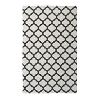 Modway Lida Moroccan Trellis 5' x 8' Area Rug in Ivory and Charcoal