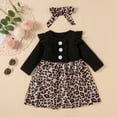 thumbnail image 4 of XEGLSBU Dresses for Girls 10-12 Short Toddler Kid Baby Girls Ribbed Ruffled Splice Floral Leopard Party Princess Dress Dresses for Girls 10-12 Short Sleeve Black Size 4-5 Years, 4 of 4