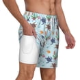 thumbnail image 3 of Picia Turtle pattern Mens Swim Trunks with Compression Liner Stretch Beach Shorts Quick Dry with Zipper Pockets No-Chafing Board Shorts-3X-Large, 3 of 9