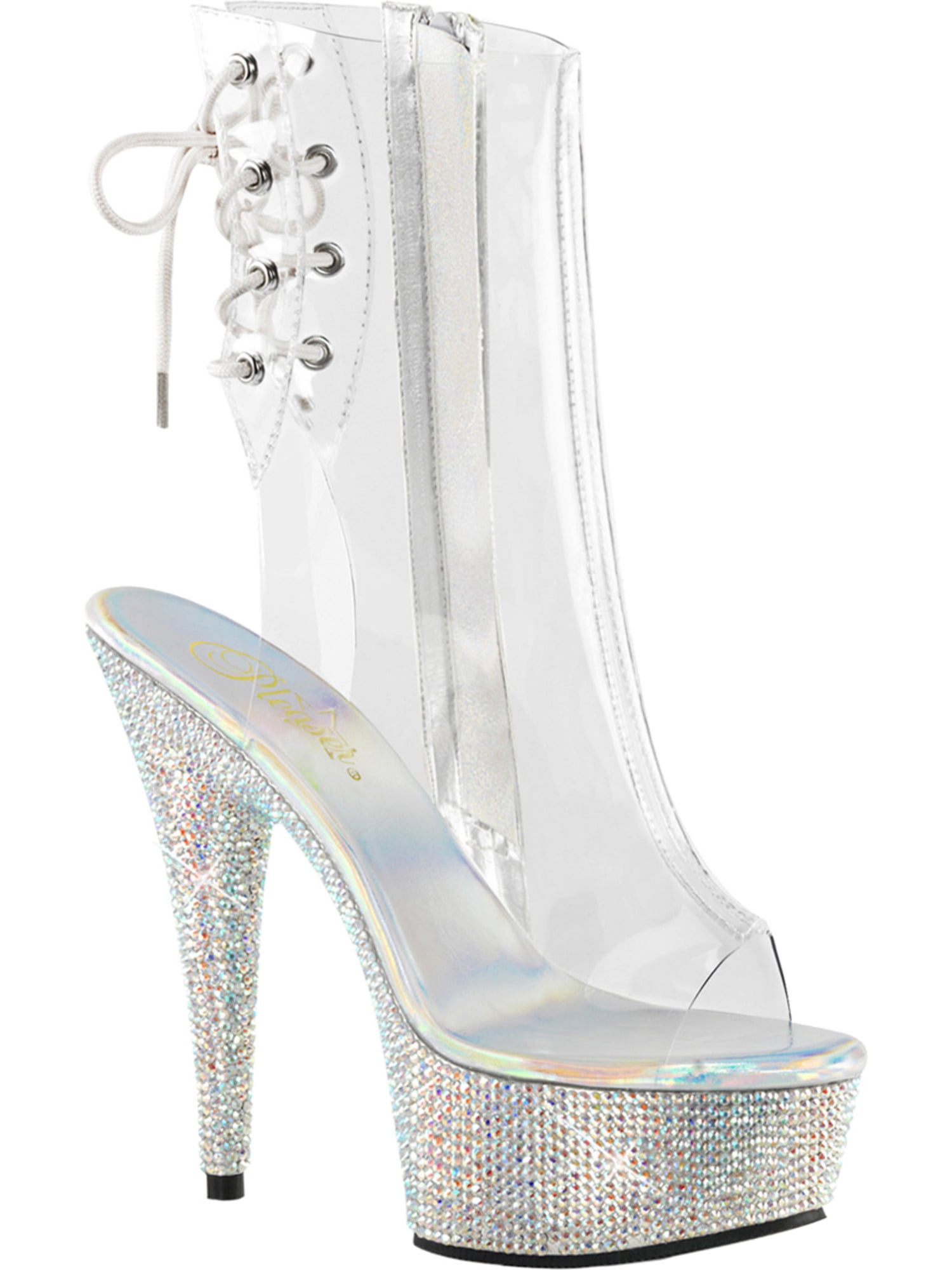 clear platform booties