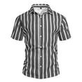 thumbnail image 4 of Guluxicc Men's Striped Shirts Button Down Short Sleeve Shirts for Everyday Wear Summer Casual Outfits, 4 of 5