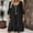Black, variant on IUYRTFE Women's Summer Boho Peasant Dress with Tie Neck and Ruffle Hem 3/4 Sleeve Flowy Midi Dress