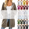 thumbnail image 3 of UOCUFY Long Hoodies for Women Zip Up Fleece Jacket Soft Long Sleeve Hooded Oversized Sweatshirt Winter Coat with Pockets (Black, XXL), 3 of 5