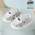 thumbnail image 2 of ZACPNCV Squeaky Shoes for Infant Boys Girls Not-Slip First Walking Shoes Baby Rubber Soft Sole Open-Toe Cartoon Sandals Gray 15-18 Months, 2 of 4