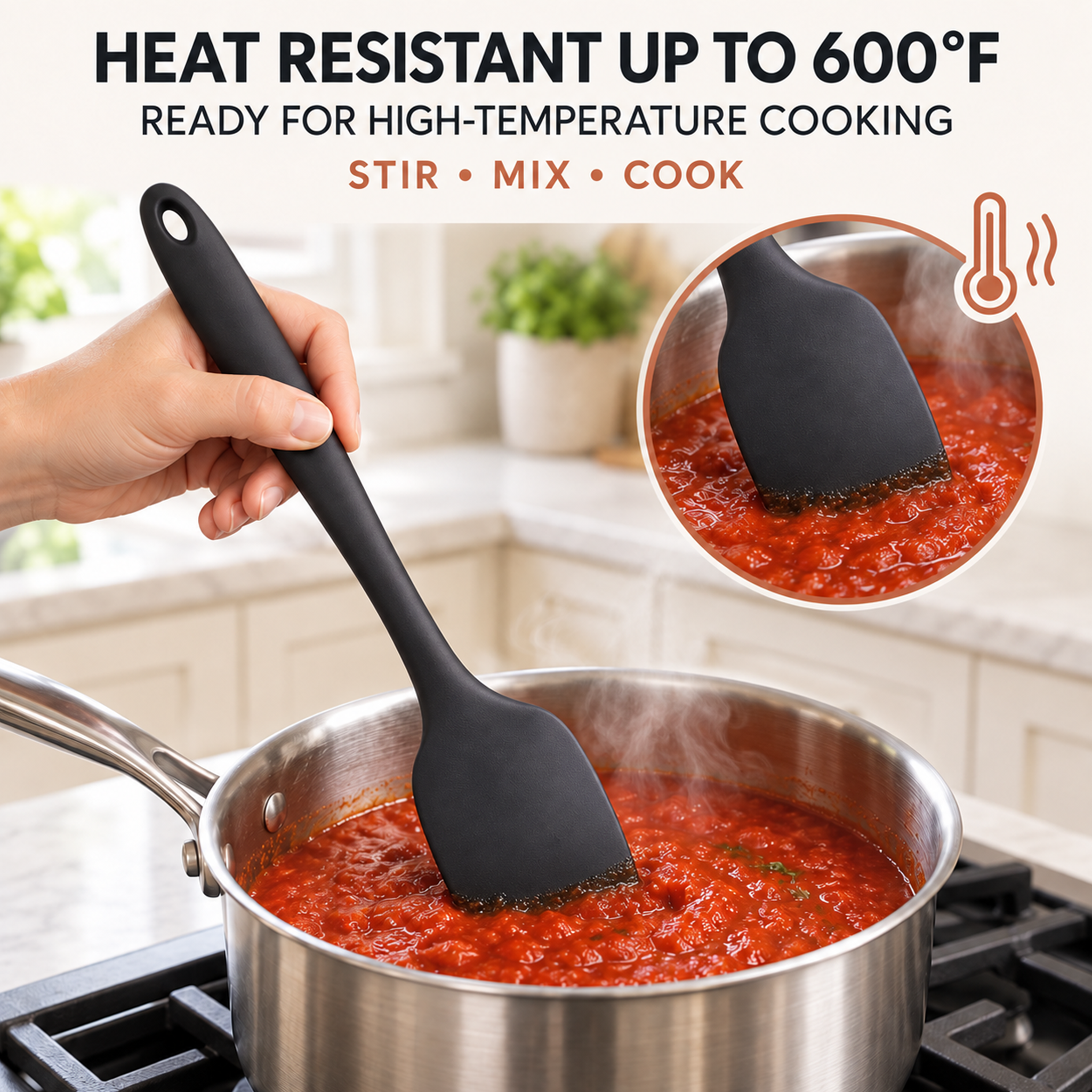 Alifecxwwy 6-Piece Silicone Spatula Set, Heat Resistant photo 5