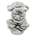 thumbnail image 2 of Clear CZ Charm .925 Sterling Silver Antiqued Finish Reflection Beads - QRS425, 2 of 5