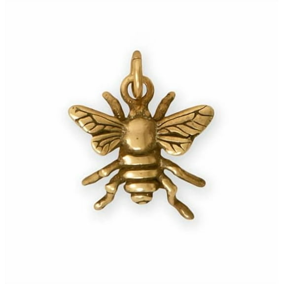 AzureBella Jewelry Bumblebee Honey Bee Charm Gold-plated Sterling Silver