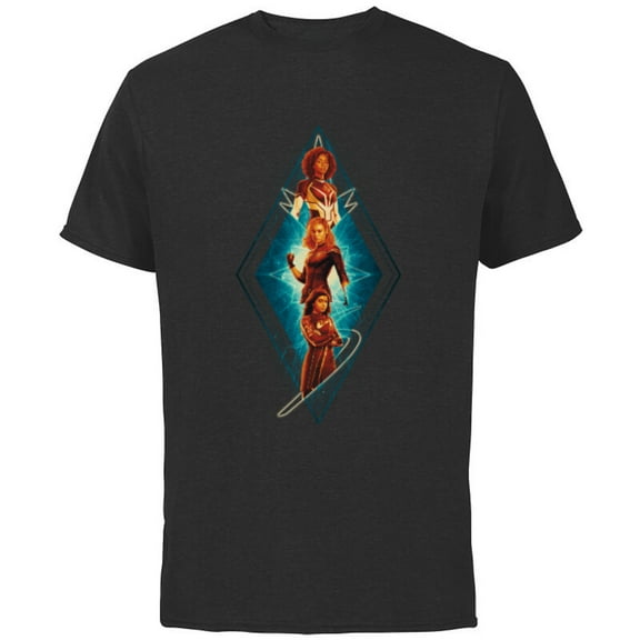 Marvel The Marvels Photon Captain Marvel Ms. Marvel Diamond - Short Sleeve Cotton T-Shirt for Adults - Customized-Black