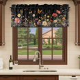 thumbnail image 6 of Farmhouse Floral Curtain Valances for Windows, Kitchen Valance Window Treatments Panel 2 Pack, Spring Flowers Black Rod Pocket Short Curtains for Bathroom Bedroom 42 x 18 Inch, 6 of 8