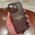 thumbnail image 3 of Funda de teléfono mate con emblema de banderas rusas de pájaros de dos cabezas para iPhone Apple 14, 13, 11, 12 MINI Pro, XS Max, XR, X, 7, 8, SE, 2022, 6, 6S, 3 of 5