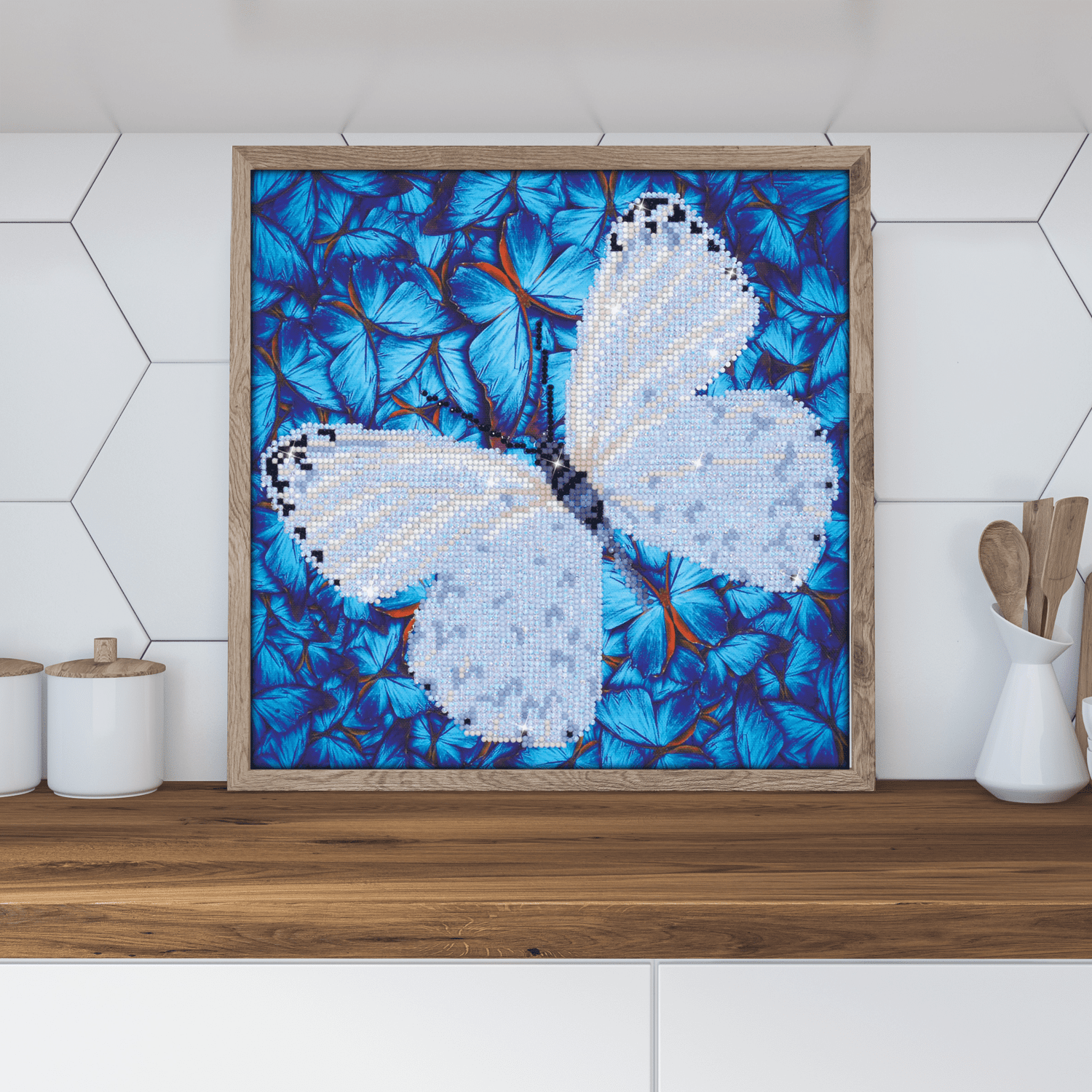Diamond Dotz Flutterby White Diamond Painting Kits for Adults - Diamond Art Kits a Relaxing Creative Craft Kit with Dotz Gems 12x12