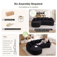 thumbnail image 5 of HUTWIFE Home Modern Luxury Chenille Foam Reclining Curved Sofa with L-Shape Chaise with Throw Pillows, Black, 5 of 9