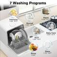 thumbnail image 3 of Advwin Countertop Dishwasher with Upgraded 24H Delay Cleaning and 7 Programs & 5L Tank, 360° Dual Spray, Air Dry, No Install for Apartments/RVs, 3 of 7