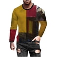 thumbnail image 1 of CEHVOM Men's Digital Printing 3D Gradient Casual T-shirt Round Neck Top, 1 of 5