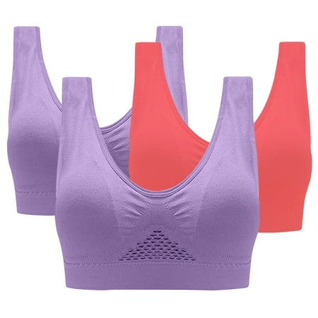 Women s Sports Bra 3-Pack No Wire Adjustable Bras Push-up Bralette Yoga Running Workout Fitness Gym Outfit