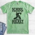 thumbnail image 2 of School Is Important Hockey Is Importanter T-shirt, Unisex Men's Shirt Ice Hockey Parent Sports Canada, Heather Apple Green, Small, 2 of 6