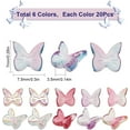 thumbnail image 2 of 1 Box 120Pcs Butterfly Charms Mini Butterfly Cabochons Glass No Hole Beads Bulk 3D Tiny Butterflies Flatbacks Vase Fillers Cute Butterfly Cabochon for DIY Jewelry Making Nail Art DIY Supplies, 2 of 5