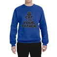 thumbnail image 3 of Cat I Am Your Father Cat Lover Unisex Crewneck Graphic Sweatshirt, Royal, Medium, 3 of 5
