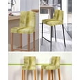 thumbnail image 5 of Yellow Bar Stool Covers Set of 4, Retro Oil Painting Modern Abstract Art Aesthetics Stretch Washable Bar Chair Covers with Backs, Removable Pub Counter Height Chair Cover for Kitchen Dining Room Cafe, 5 of 7