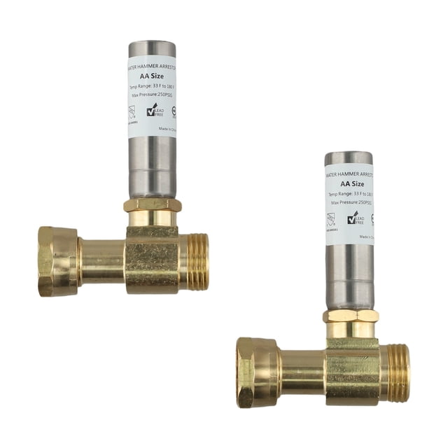 Arrête-marteau à Eau pour Laveuse en Acier Inoxydable, Filetage 3/4 Pouces NH, 2 Pcs
