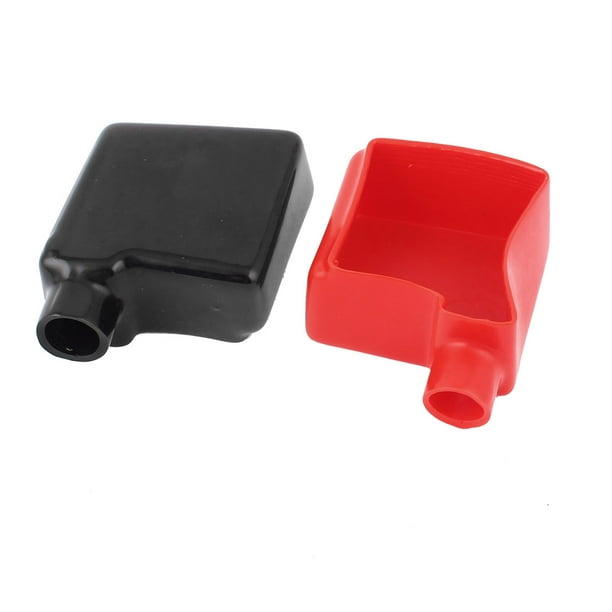 2Pcs Auto Car Battery Terminal Cover Insulation Boot Black Red