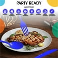 thumbnail image 6 of Exquisite Heavyweight Royal Blue Plastic Forks, Spoons & Knives Assortment, Medium Size, 24 Count, 6 of 6