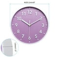 thumbnail image 2 of Uxcell 8 inch Plastic Wall Clock 3D Number Quartz Battery Operated Silent Non-Ticking Round Wall Clocks Purple, 2 of 6