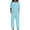 Sky Blue, variant on GILIGEGE Linen Sets for Women 2 Piece Summer Women's Summer Cotton and Solid Color Round Neck with Button Loose Casual Pants Short Sleeve Set Wide Leg Pants Tracksuit Lounge Matching Sets Dark Blue L