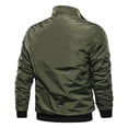thumbnail image 2 of Mens Solid Color Thick Warm Casual Style Bomber Jacket, 2 of 3