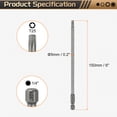 thumbnail image 2 of Uxcell Punta de destornillador Torx T25 Vástago hexagonal de 1/4" Longitud de 6" (150 mm) Magnética Punta sin agujero Destornillador de estrella de 6 puntos, 2 of 7