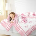 thumbnail image 4 of Feelyou Princess Initial Letter Full Size Comforter Sets, Bowknot Monogrammed L Bedding Comforter Set, Kawaii Cartoon Bow Reversible Bedding Sets, Luxury Bedroom Decor, 3pcs, 4 of 8