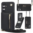 thumbnail image 5 of CCSmaller Crossbody Wallet Case for Samsung Galaxy S24, PU Leather Zipper Handbag Purse Flip Cover with Kickstand Case for Samsung Galaxy S24 ZP Black, 5 of 8