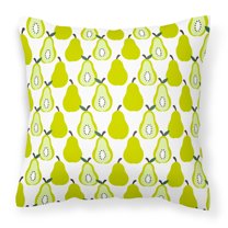 Carolines Treasures BB5147PW1818 Pears on White Fabric Decorative Pillow  18H x18W multicolor