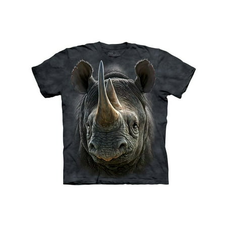 Rhino Soft Top - Black 100% Cotton Black Rhino Realistic Graphic T-Shirt NEW