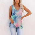 thumbnail image 2 of HAPIMO Women's Summer Tank Tops V-Neck Blouse Tie Dye Print Tops Casual Loose Fit Camis Vest Daily Camisole Sleeveless Shirts for Girls Blue XXL, 2 of 7