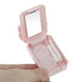 thumbnail image 4 of Unique Bargains 1 Set Contact Lens Case Contact Lens Container Contact Lens Carrier Pink Box With Pink Bow Pattern 1.93"x2.4"x1.1" Pink, 4 of 5