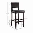 thumbnail image 6 of Linon Vega 30" Full Back Wood Bar Stool, Dark Brown Faux Leather, 6 of 7