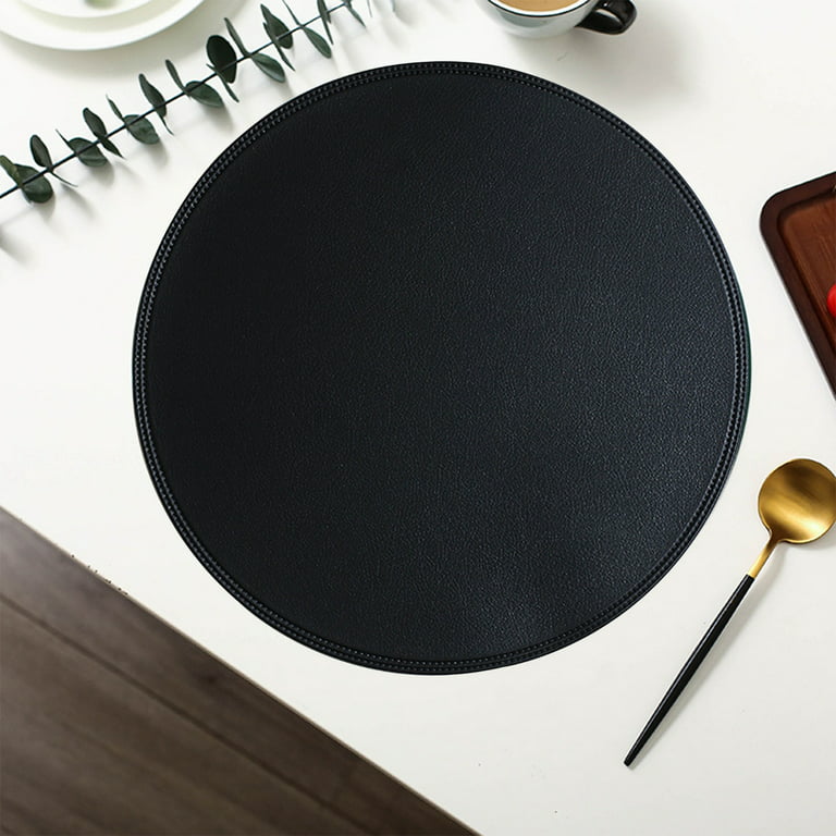  Faux Leather Round Placemats and Coasters, Coffee Mats Kitchen Table  Mats, Waterproof, Easy to Clean for Kitchen Dining Round Table : Home &  Kitchen