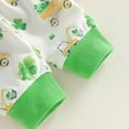 thumbnail image 7 of CAICJ98 Toddler Baby Boy St Patricks Day Outfit Cute Clover Print Long Sleeve Sweatshirt Elastic Pants Infant Spring Clothes (Green,2-3 Years), 7 of 7